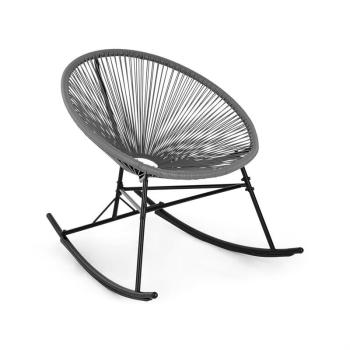 Blumfeldt Roqueta, szék, hintaszék, retró stílus, 4 mm fonat, szürke kép