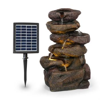 Blumfeldt Savona, napelemes szökőkút, 2,8 W, 5 óra, akkumulátor, LED lámpa, kő kinézet kép