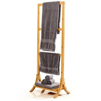 Blumfeldt Törülközőtartó, 3 rúd törülközőknek, 40 x 104,5 x 27 cm, létra megjelenés, bambusz kép