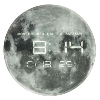 Bolygó hold falióra szürke 32cm kép