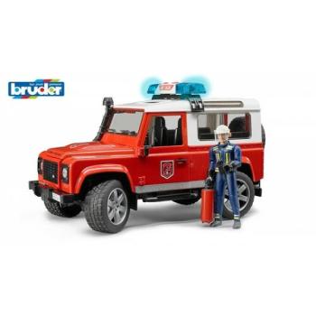 Bruder Land Rover tűzoltókocsi tűzoltó bábuval,28 x 13,8 x 15,3 cm kép