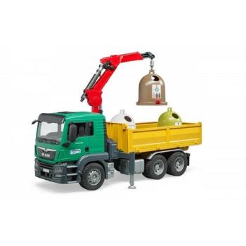 Bruder MAN teherautó újrahasznosító konténerekkel és üvegekkel, 54,5 x 18,5 x 27 cm kép