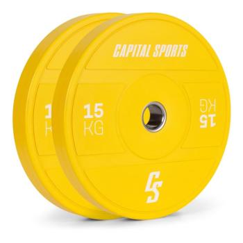 Capital Sports Nipton 2021, tárcsasúlyok, bumper plate, 2 x 15 kg, Ø 54 mm, edzett gumi kép