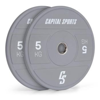 Capital Sports Nipton 2021, tárcsasúlyok, bumper plate, 2 x 5 kg, Ø 54 mm, edzett gumi kép