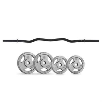 Capital Sports súlytárcsák, curlbar-set, 15 kg, curlbar, 4 súlytárcsa, fekete kép