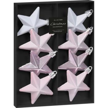 Csillagok Ice Pink karácsonyi dísz készlet, 6,5 cm, 8 db-os kép