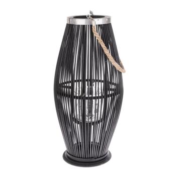 Delgada bambusz lámpás üveggel, fekete 59 x 29 cm kép