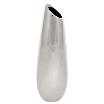 Drop kerámia váza, 7 x 26 x 7 cm, ezüst kép