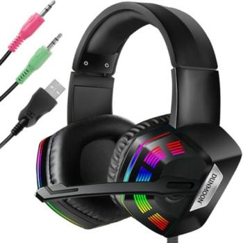 Dunmoon RGB gamer fejhallgató mikrofonnal kép