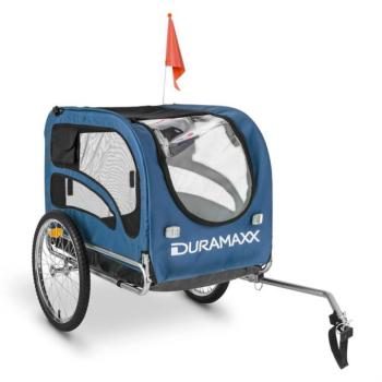 DURAMAXX King Rex, kutya bicikli utánfutó, 250 l, 40 kg, acélcsövek, kék kép