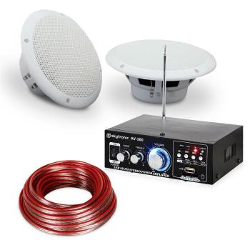 Electronic-Star 4 részes erősítő és hangfal készlet 6,5" teraszra és fürdőszobai használatra, vízálló kép