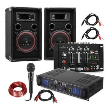 Electronic-Star DJ-14 USB, DJ PA szett, USB keverőpult, PA erősítő, 2 x hangfal, mikrofon, fekete kép