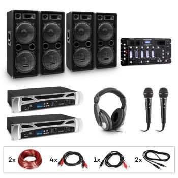 Electronic-Star eStar Bass-Party Pro, DJ rendszer, készlet, 2 x PA erősítő, DJ keverő, 4 x subwoofer kép