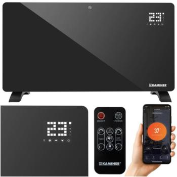 Elektromos üveg fűtőtest - fekete kép