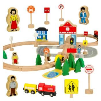 Fa vonat mozdony vasúti város 50 elem kép