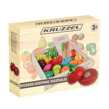Fából készült darabolható zöldségek kép