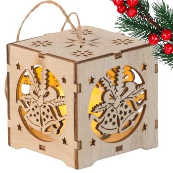 Fából készült függő karácsonyi lámpás kép