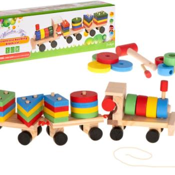 Fából készült puzzle vonat  kép
