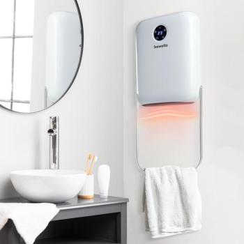 Fali hősugárzó törölközőtartóval - 800/2000W - 240V - fehér kép