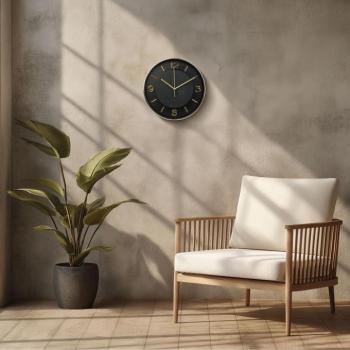 Falióra - 25 cm - műanyag, üveg - 1 x AA - fekete kép