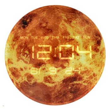 Falióra Föld bolygó LED kijelzővel 32cm kép