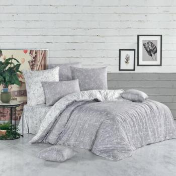 Flores pamut ágynemű, ezüst kép