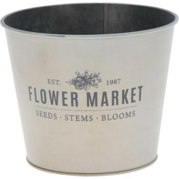 Flower market fém virágtartó kaspó, fehér, 14 x 17 cm kép