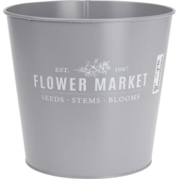 Flower market fém virágtartó kaspó, szürke, 18 x 16 cm kép