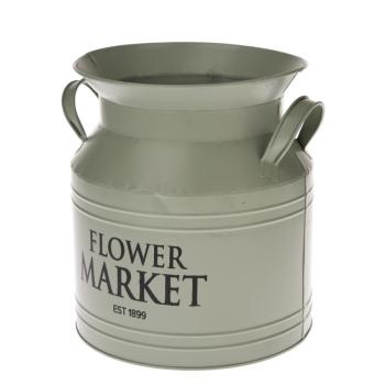 Flower Market zöld fém virágtartó,, 23 x 23 x 20 cm kép