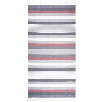 Fouta Stripes red törölköző rojtokkal, 90 x 170 cm kép