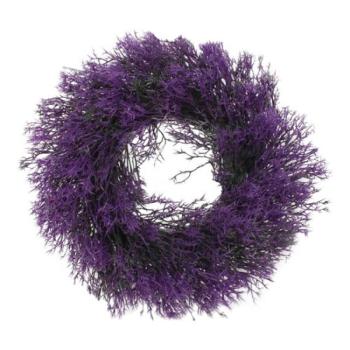 Fű műkoszorú, lila, átmérő: 30 cm kép