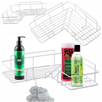 Fürdőszobai sarokpolc, fehér kép