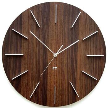 Future Time FT2010WE Round dark natural brown Design falióra, 40 cm kép