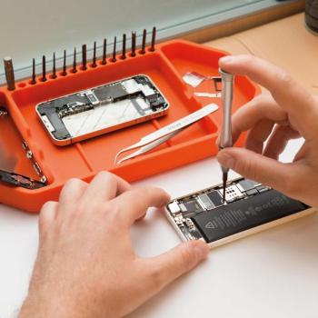 Gumi szerszámos tálca tárolórekeszekkel - bitfejtartóval - 27,5 x 14,5 x 2,5 cm kép