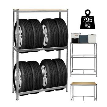 Gumiabroncs tároló állvány - fém - 180 x 120 x 40 cm kép
