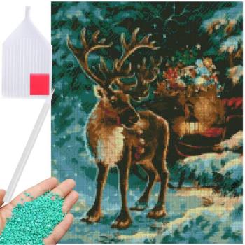 Gyémánthímző készlet karácsonyi rénszarvas 5D kép