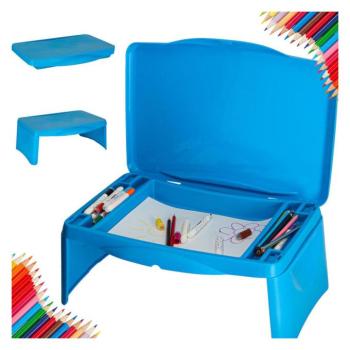  Gyermek autós asztal tárolórekesszel, kék kép