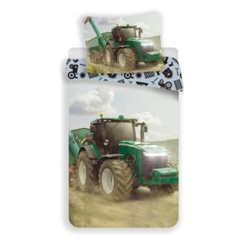Gyermek pamut ágynemű, Traktorgreen, 140 x 200 cm, 70 x 90 cm kép