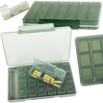 Gyógyszeradagoló doboz – heti gyógyszertartó rekeszekkel kép