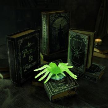 Halloween-i foszforeszkáló dekoráció - pók - tapadókorongos - 8 x 5 cm - 4 db / csomag kép