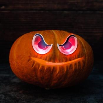 Halloween-i ijesztő szempár - piros LED-es - elemes kép