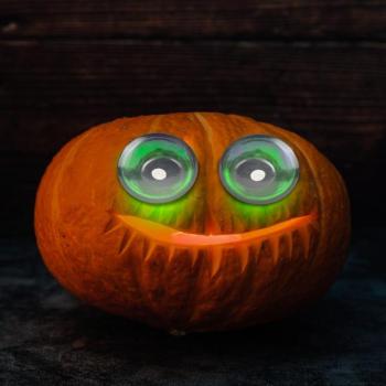 Halloween-i ijesztő szempár - zöld LED-es - elemes kép