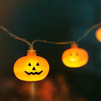 Halloween-i LED-es fényfüzér (tök, 10 LED, 2 x AA, 1,35 m) kép