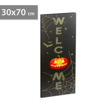 Halloween-i LED-es hangulatkép fali akasztóval (2 x AA, 30 x 70 cm) kép