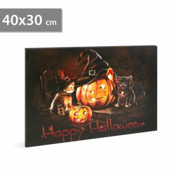 Halloween-i LED-es hangulatkép fali akasztóval (2 x AA, 40 x 30 cm) kép
