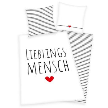 Herding Lieblings mensch pamut ágyneműhuzat, 140 x 200 cm, 70 x 90 cm kép