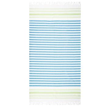 HOME ELEMENTS Fouta törölköző fehér/ zöld/ kék, 90 x 170 cm kép