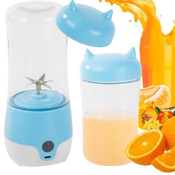 Hordozható akkumulátoros smoothie mixer, 350 ml, kék kép