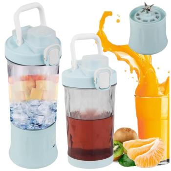 Hordozható akkumulátoros smoothie mixer, 600 ml, kék kép