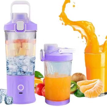 Hordozható akkumulátoros smoothie mixer, 600 ml, lila kép